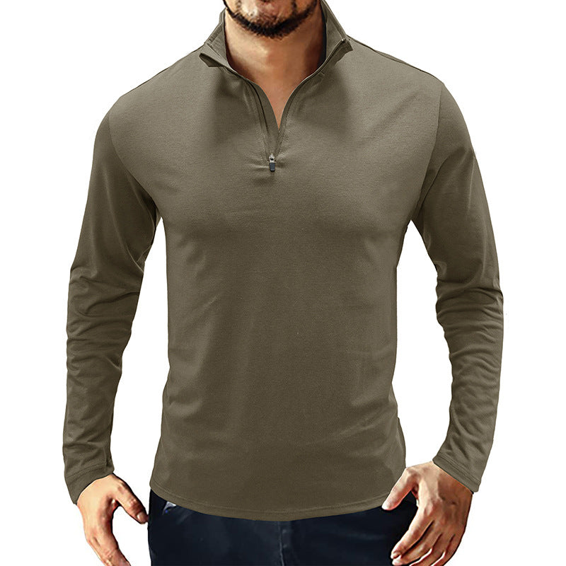 Men's Long-Sleeved Polo Shirt for Business Casual Wear