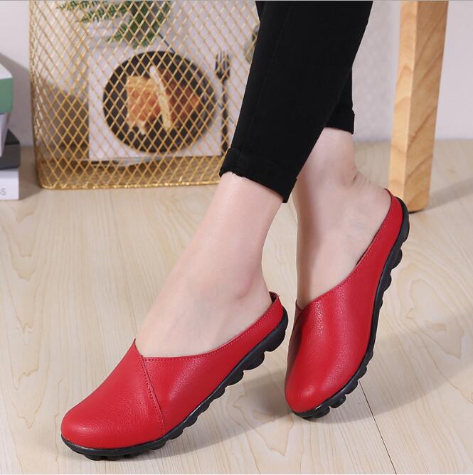 Wholesale Women's Leather Flat Spring Summer Slippers