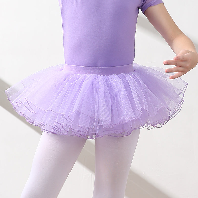 Girls' Ballet Dance Skirt with Tulle and Elastic Waist