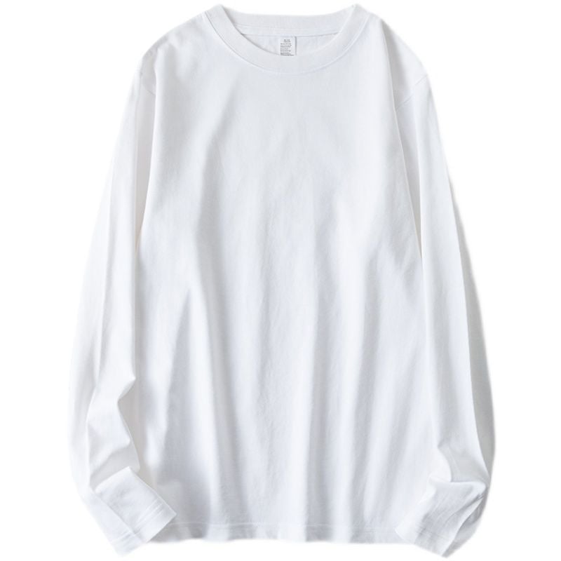 Round Neck Long Sleeve Low-Saturated Cotton Shirt
