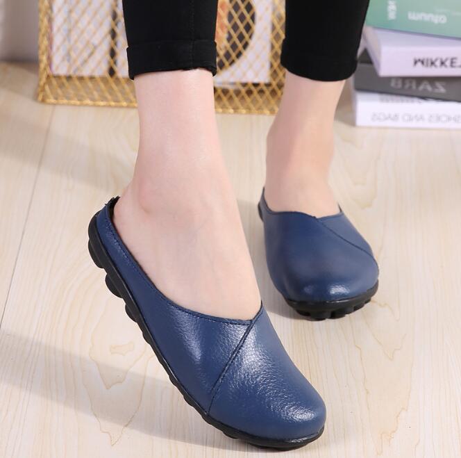 Wholesale Women's Leather Flat Spring Summer Slippers