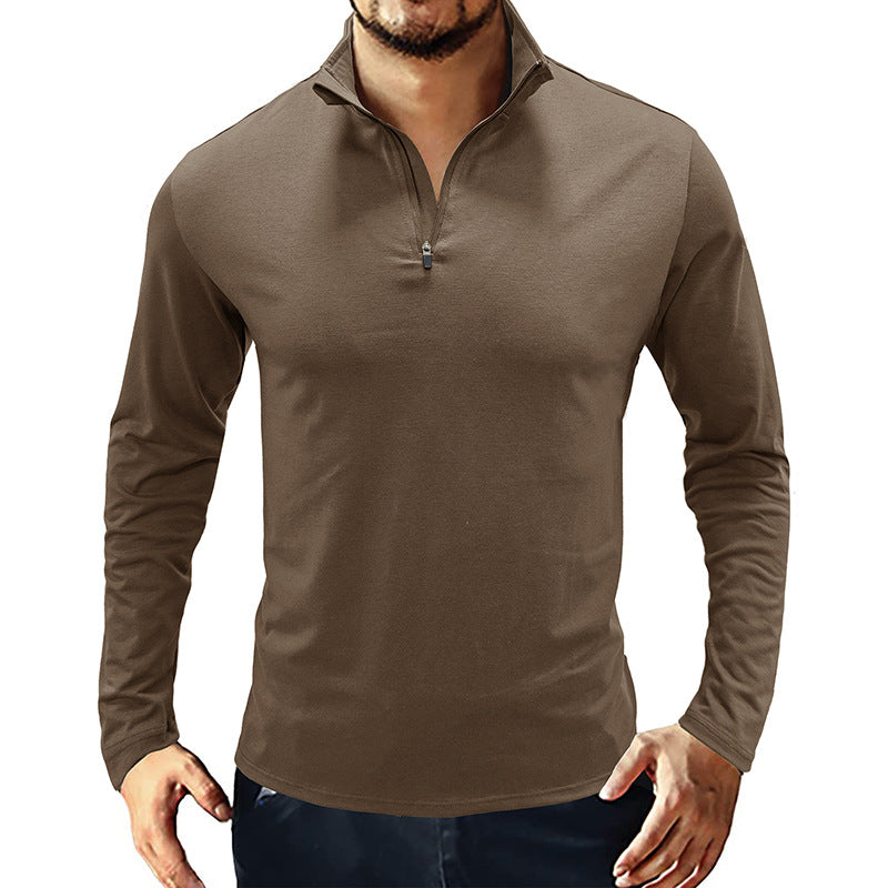 Men's Long-Sleeved Polo Shirt for Business Casual Wear