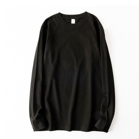 Round Neck Long Sleeve Low-Saturated Cotton Shirt