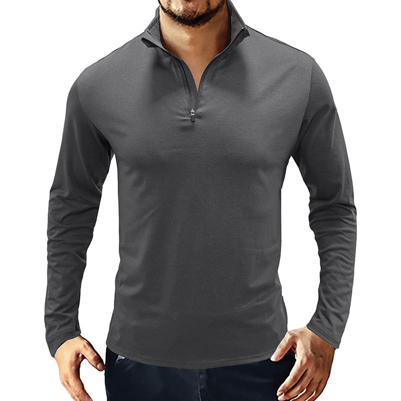 Men's Long-Sleeved Polo Shirt for Business Casual Wear
