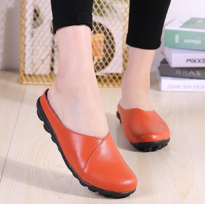 Wholesale Women's Leather Flat Spring Summer Slippers
