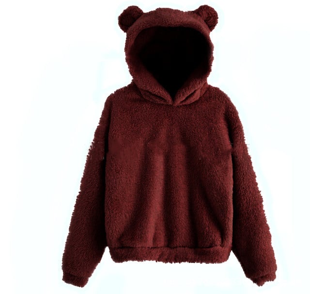 Fluffy Rabbit Ears Hooded Warm Sweater