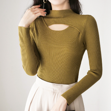 Autumn Ladies Asymmetric Bottoming Fashion Shirt