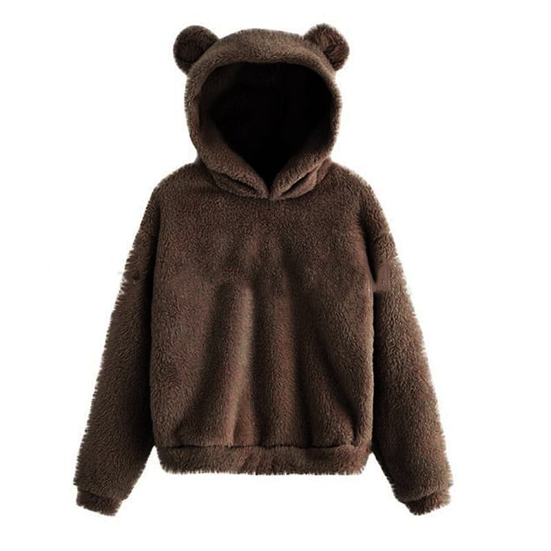 Fluffy Rabbit Ears Hooded Warm Sweater