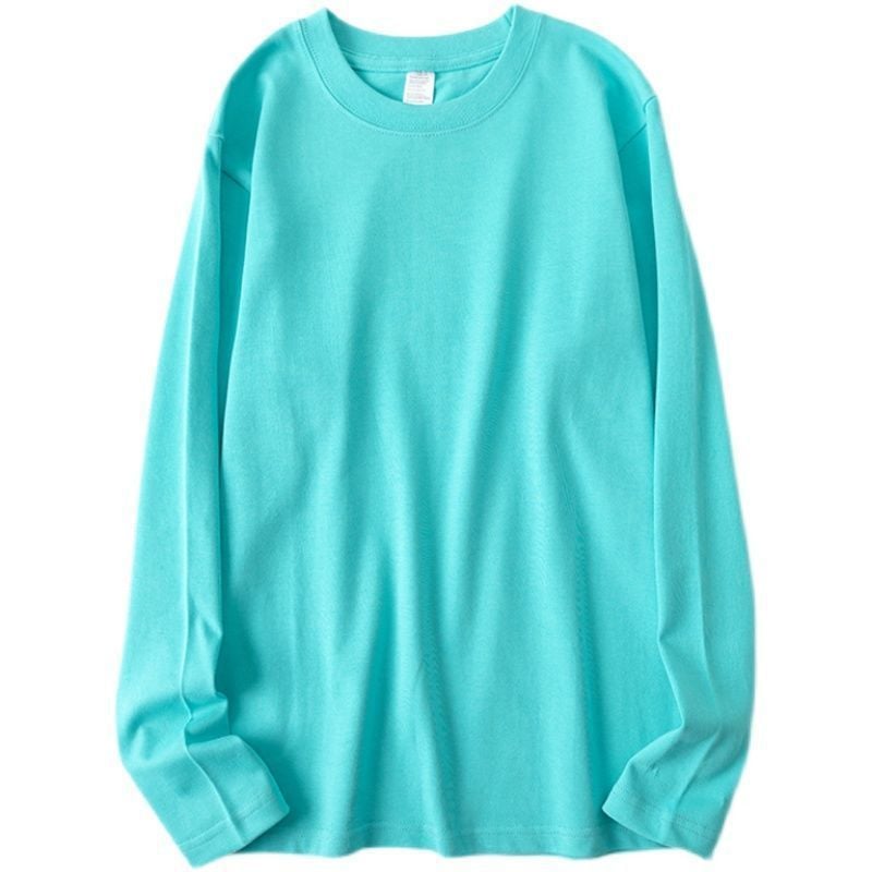 Round Neck Long Sleeve Low-Saturated Cotton Shirt