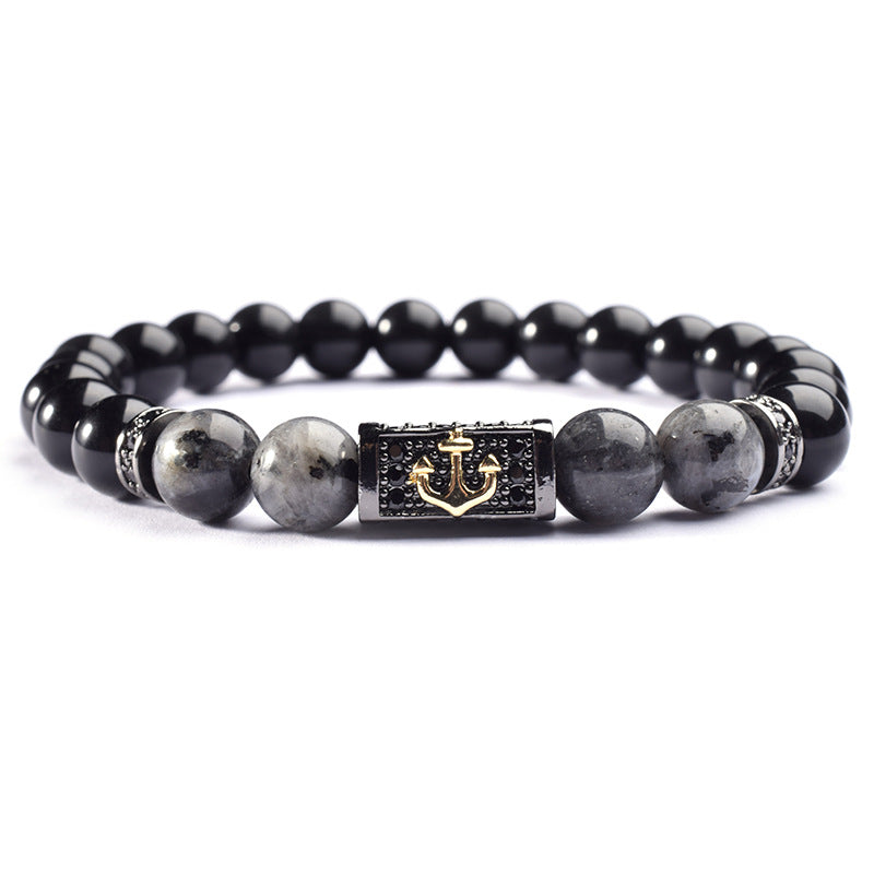 Tigereye Beads Copper Inlay Men's Luxury Bracelet