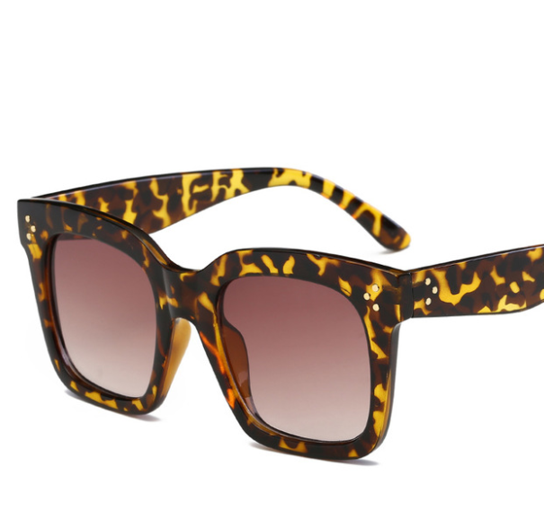 Leopard Print Oversized Square Sunglasses for Fashion