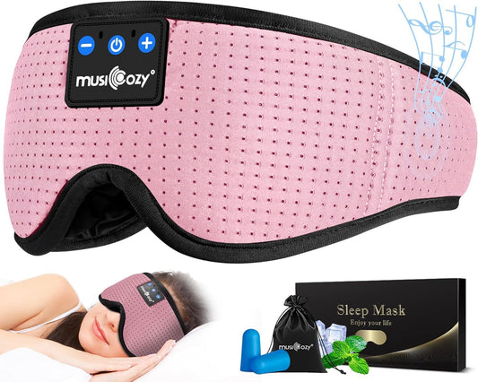 MUSICOZY Sleep Headphones Bluetooth Sleep Eye Mask for Sleeping Headband Wireless Headphones Sleeping Masks Headphones Sleep Earbuds for Side Sleepers Men Women with Speakers Cool Tech Gadgets