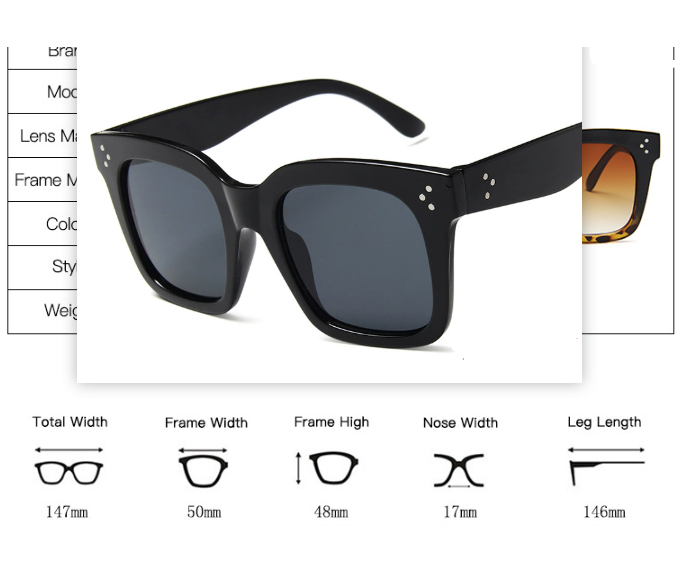 Leopard Print Oversized Square Sunglasses for Fashion