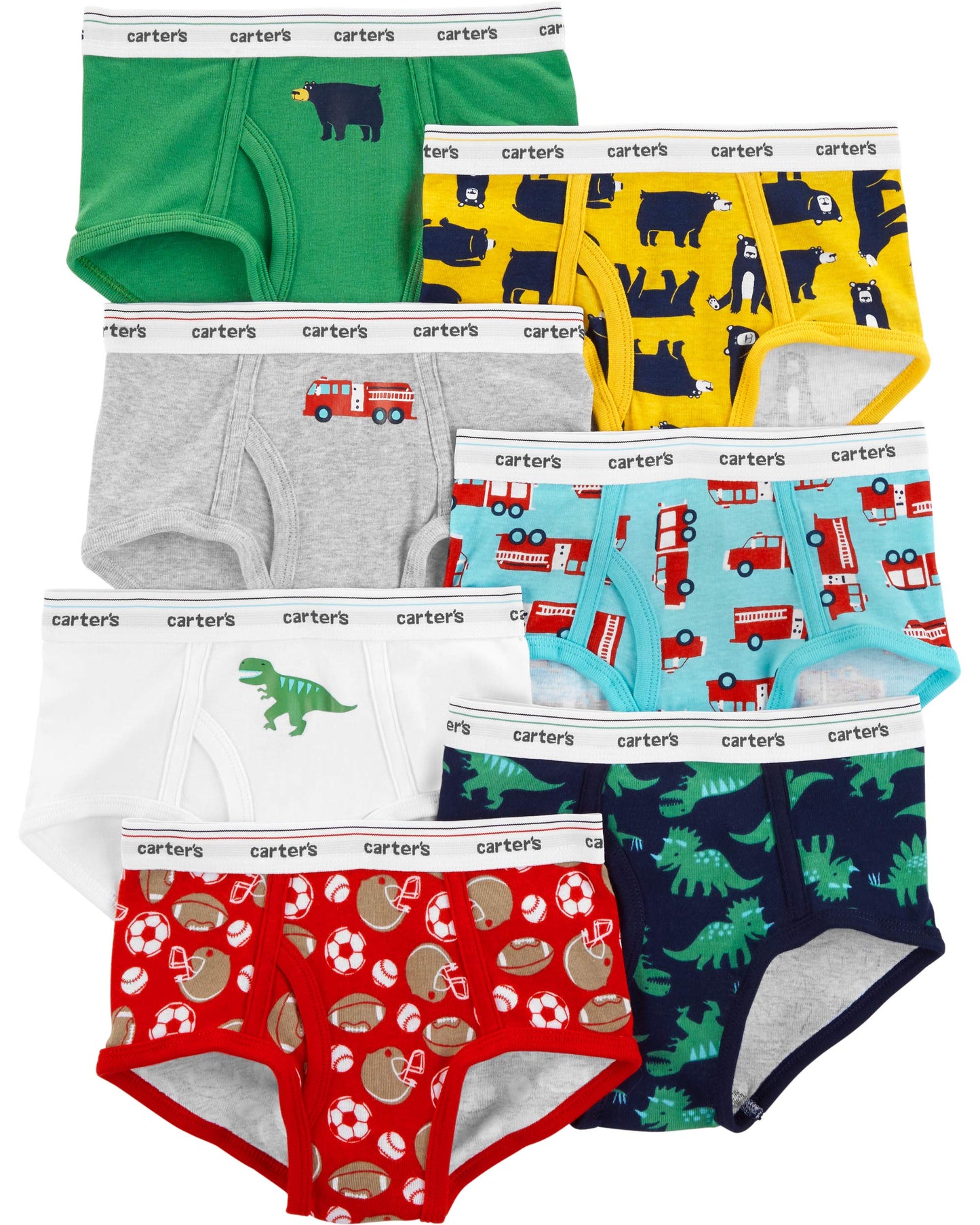 Carters Boys Little 7-Pack Underwear Animal/Auto 14