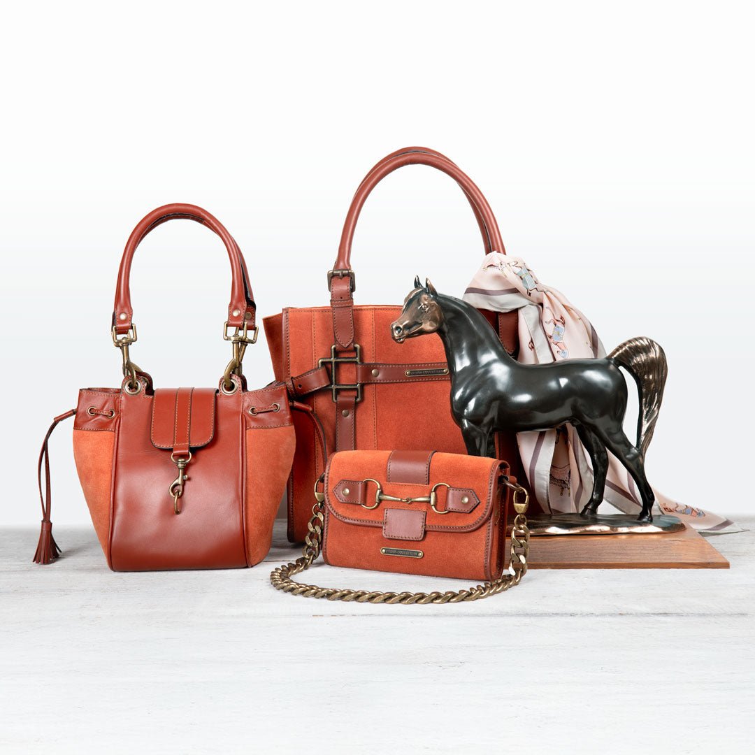 Cassidy - Luxury Leather Bucket Handbag in Cognac