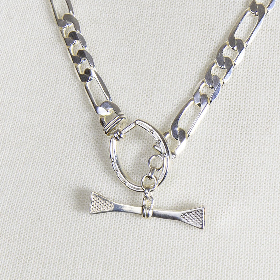Cortina - Cuban Chain Horseshoe Bracelet in Silver
