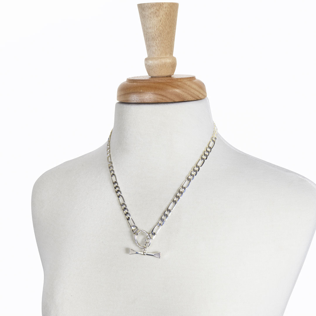 Cortina - Cuban Chain Horseshoe Necklace in Silver