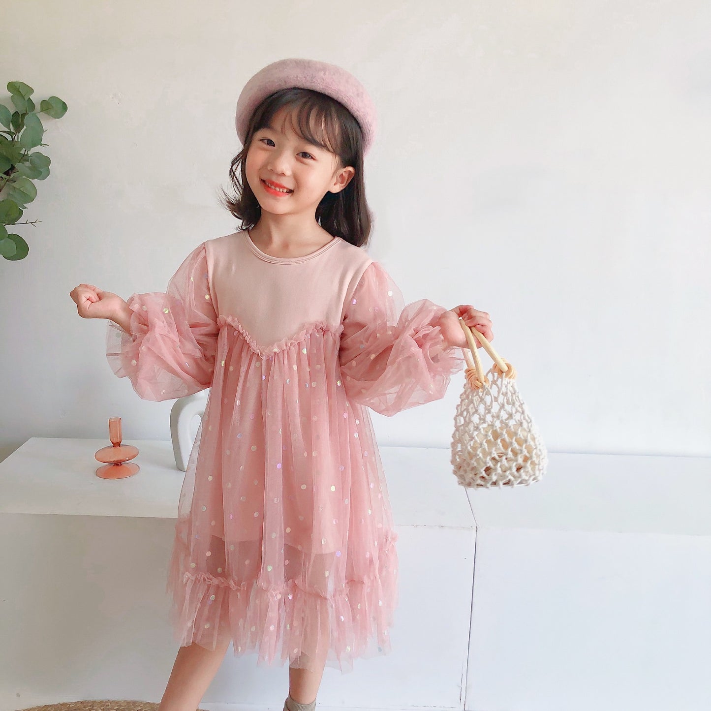 Girls' Star Fluffy Mesh Princess Dresses and Skirts