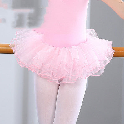 Girls' Ballet Dance Skirt with Tulle and Elastic Waist