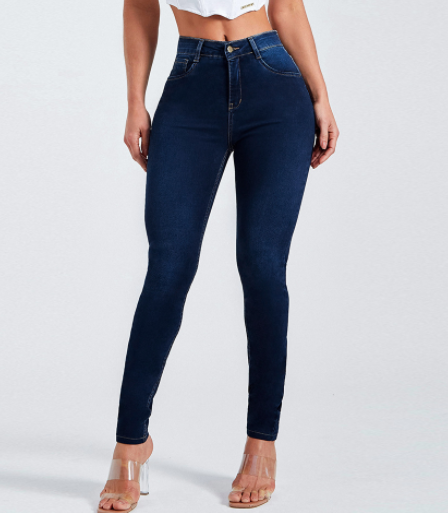High Waisted Dark Wash Slim Fit Jeans for Women