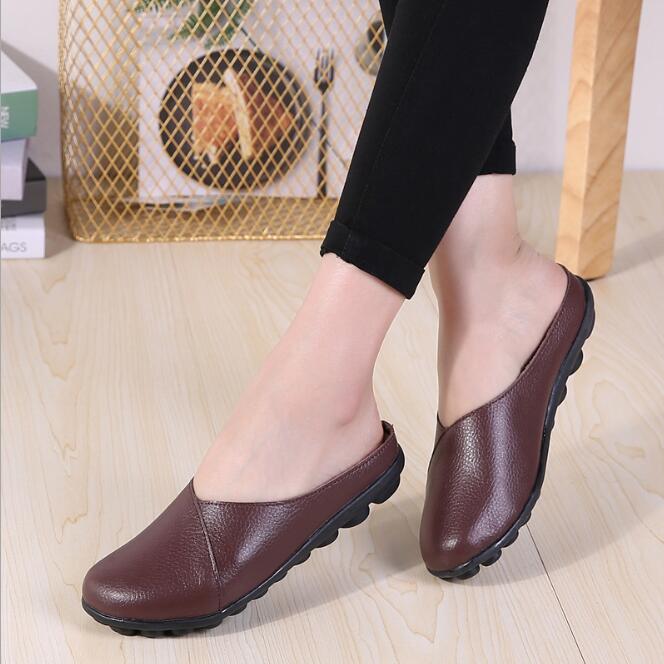 Wholesale Women's Leather Flat Spring Summer Slippers