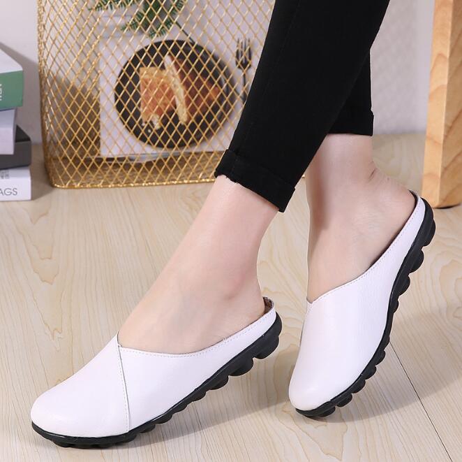 Wholesale Women's Leather Flat Spring Summer Slippers