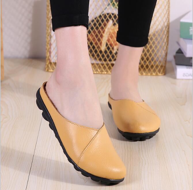 Wholesale Women's Leather Flat Spring Summer Slippers