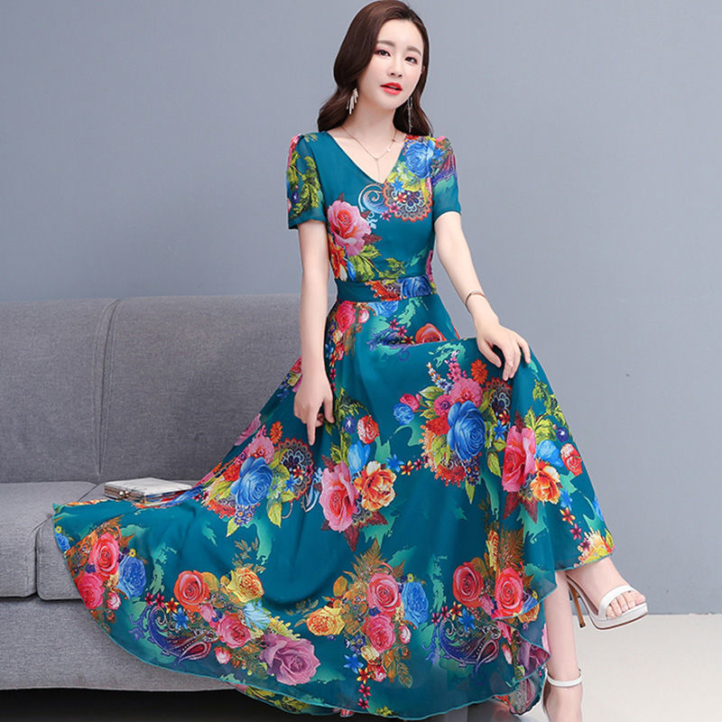 Slim Round Neck Short Sleeve Dress for Women