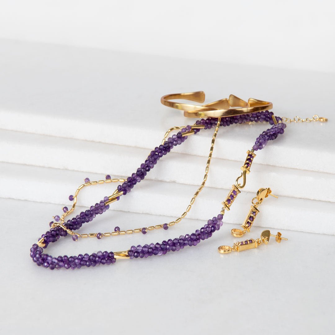 Prism - Amethyst Equestrian Horseshoe Necklace Or Choker