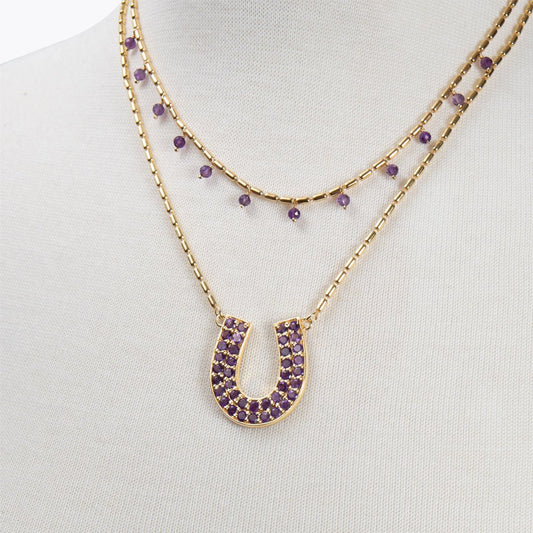 Prism - Amethyst Equestrian Horseshoe Necklace Or Choker